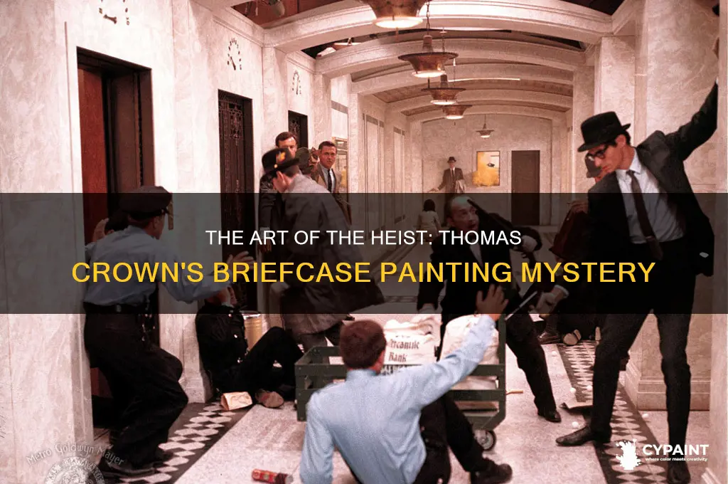 how did thomas crown fit the painting in the briefcase