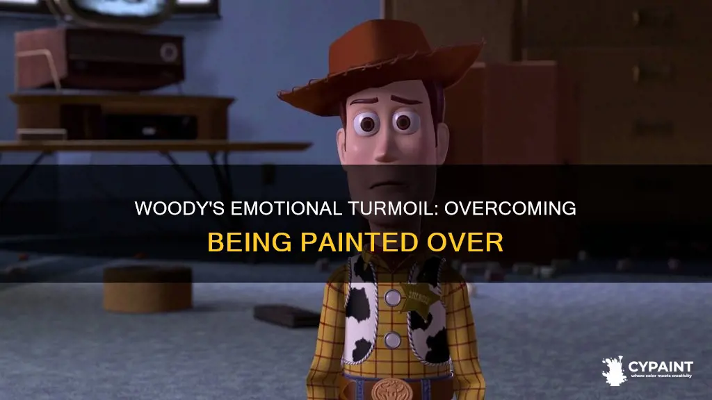 how did woody react to having andy painted over
