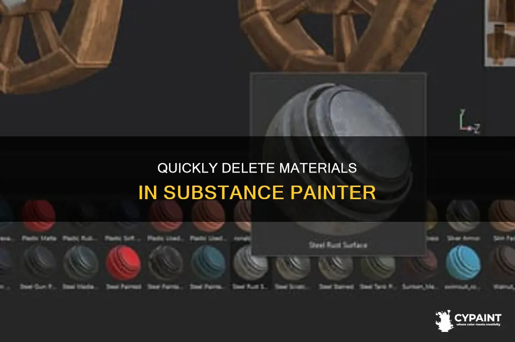 how do delete a material in substance painter