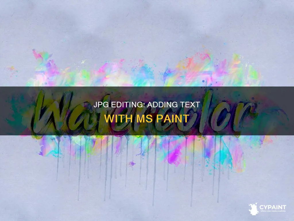 how do i add test to jpg with paint