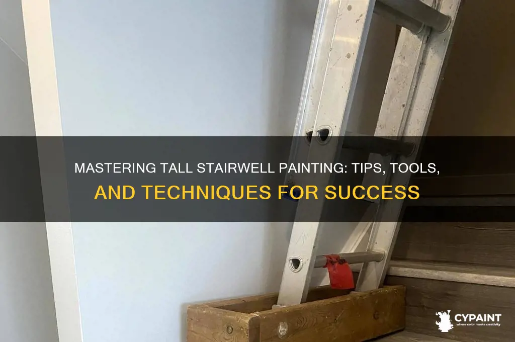 how do i paint a tall stairwell