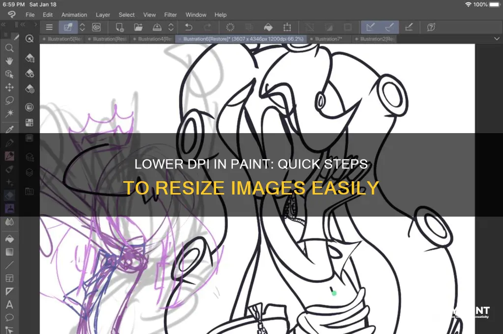 how do i reduce dpi in paint