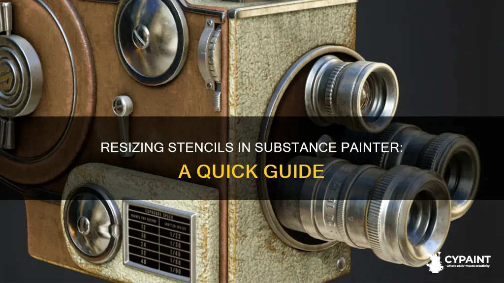 how do i resize a stencil in substance painter