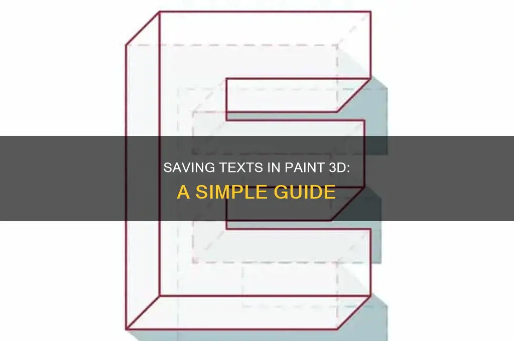how do i save text in paint 3d