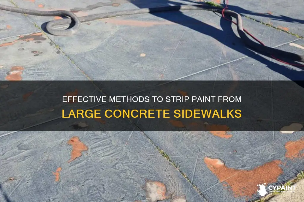 how do i strip paint off a large concrete sidewalk