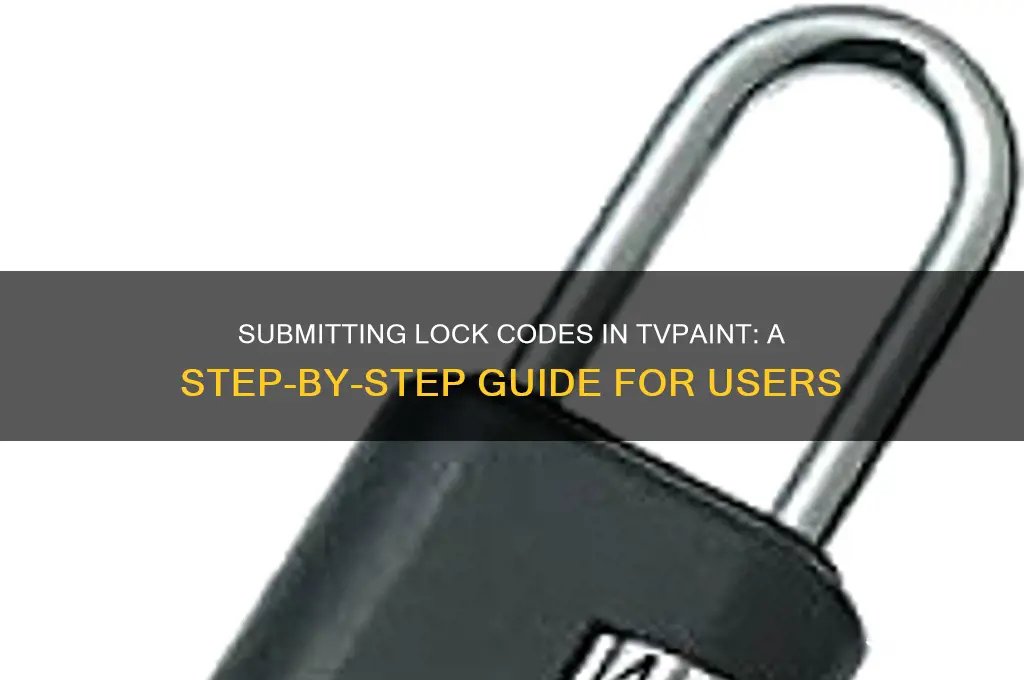 how do i submit the lock code to tv paint