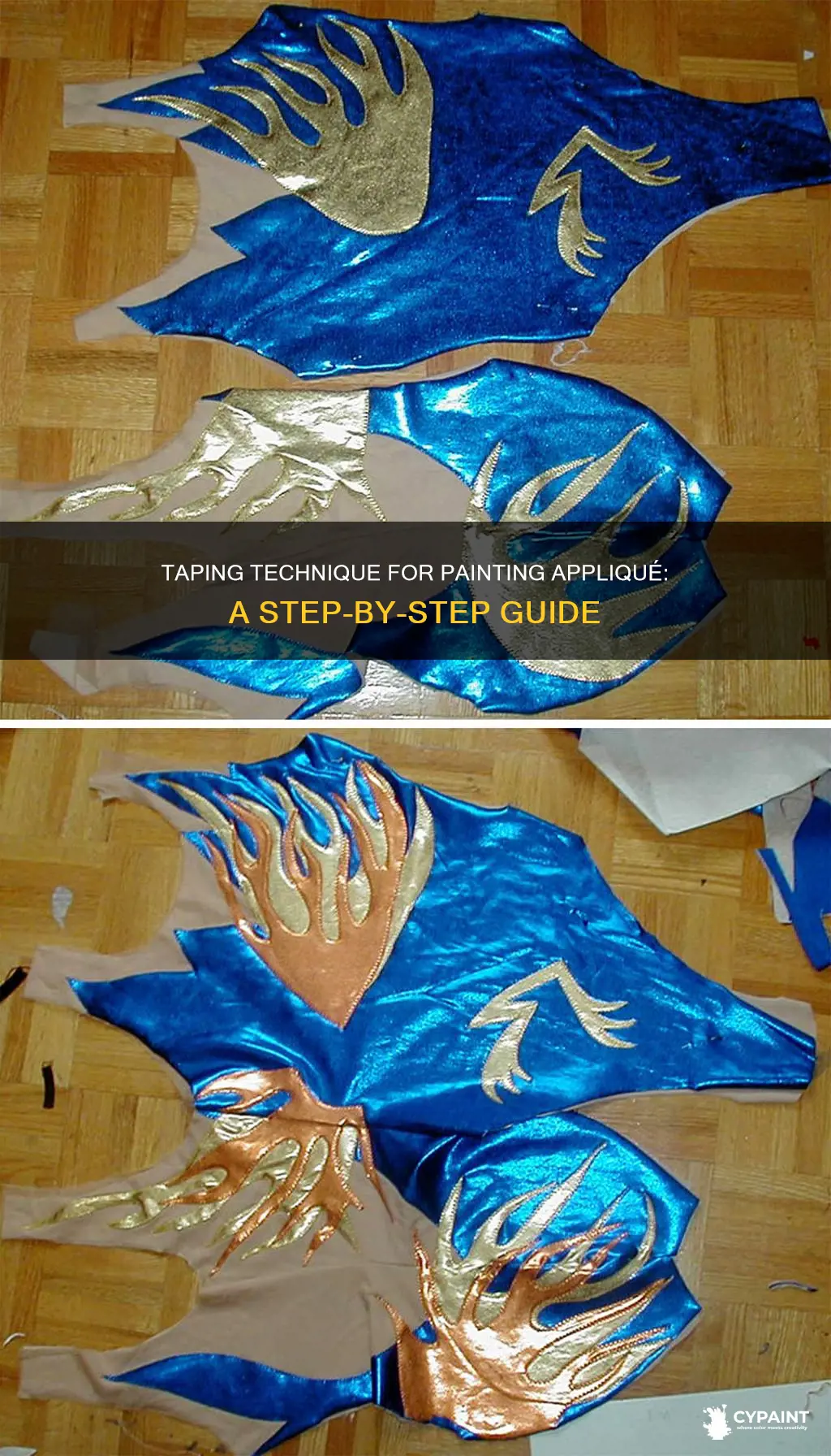 how do i tape around an applique to paint