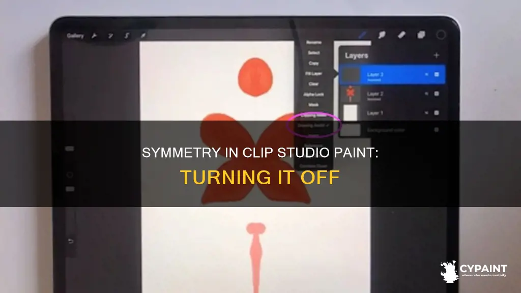 how do i turn off symetry in clipstudio paint