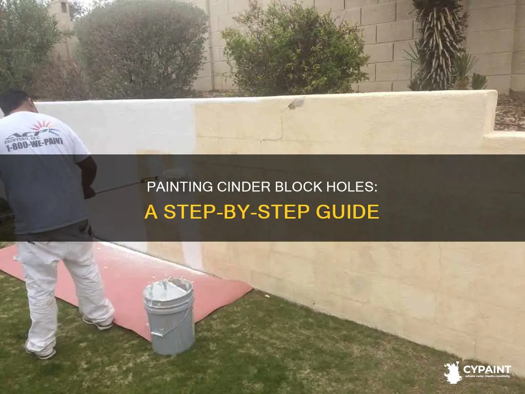 how do paint inside the holes of cinde blocks