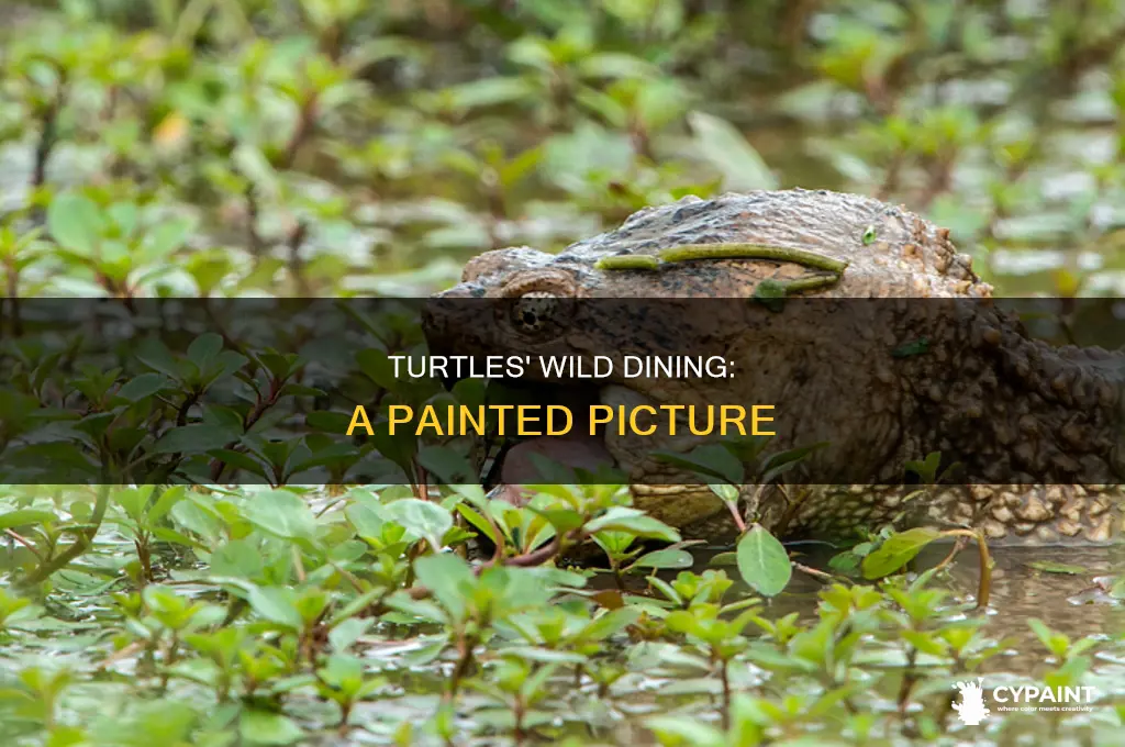 how do painted turtles eat in the wild