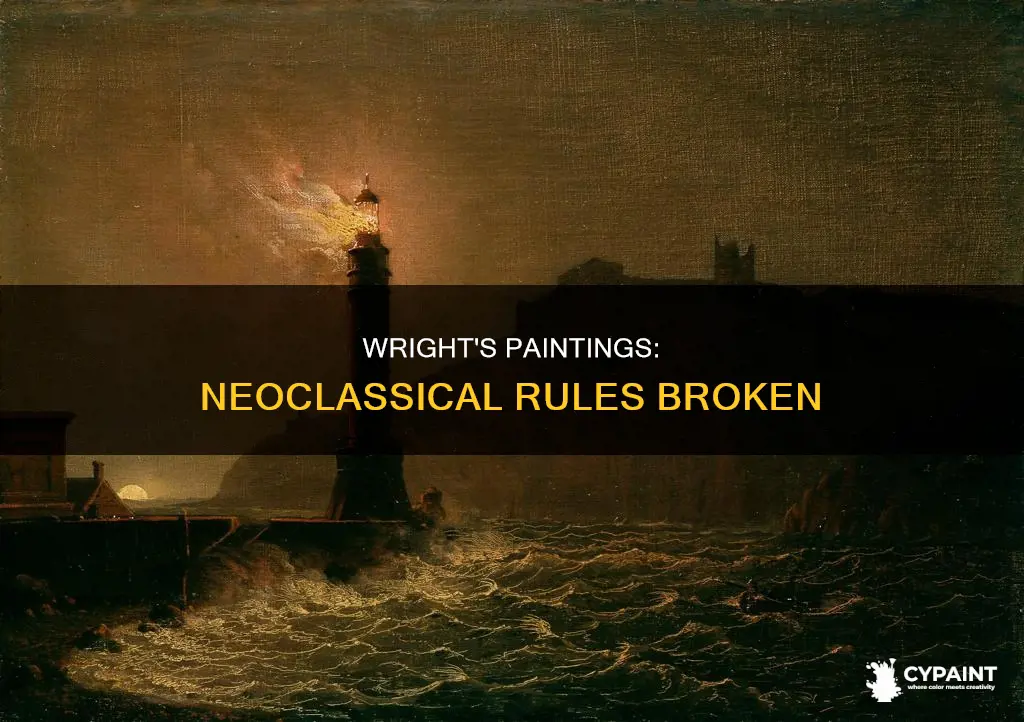how do paintings of jospeh wright stray from neoclassicism