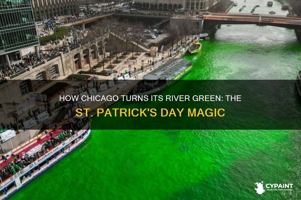 how do they paint chicago river green