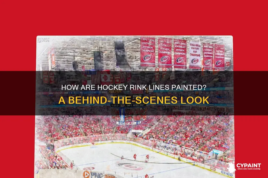how do they paint the lines on a hockey rink