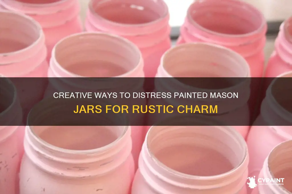 how do you distress painted mason jars