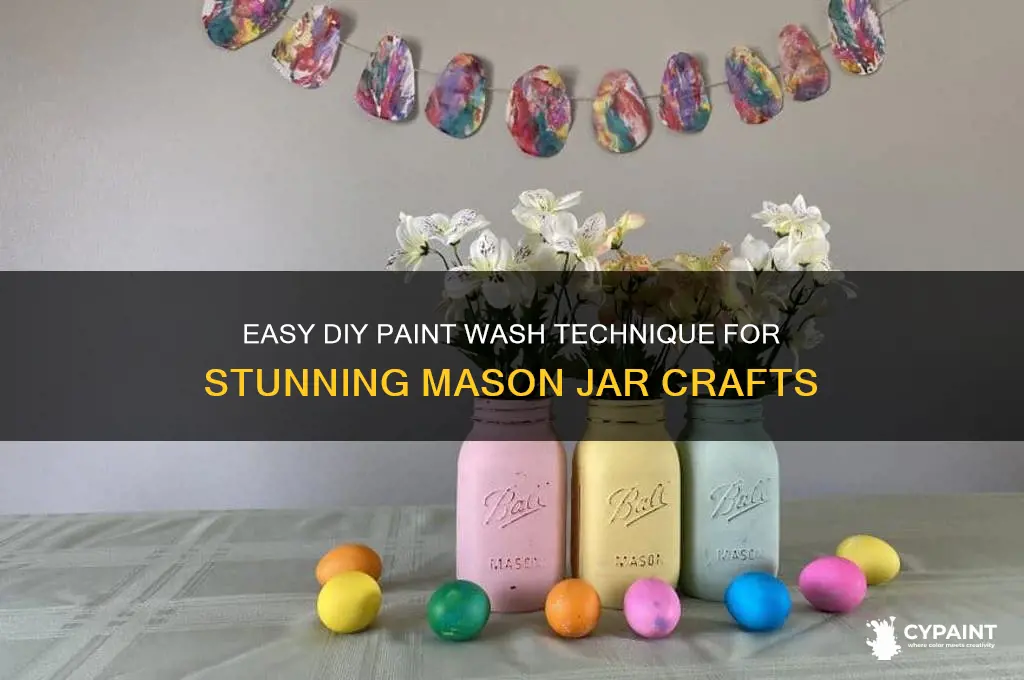 how do you do a paint wash on mason jars