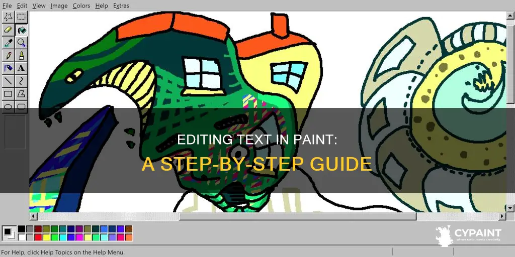 how do you edit a text line in paint