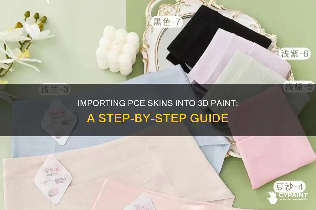 how do you import a pce skin into 3d paint