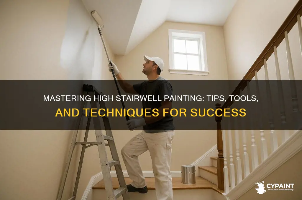 how do you paint a high stairwell