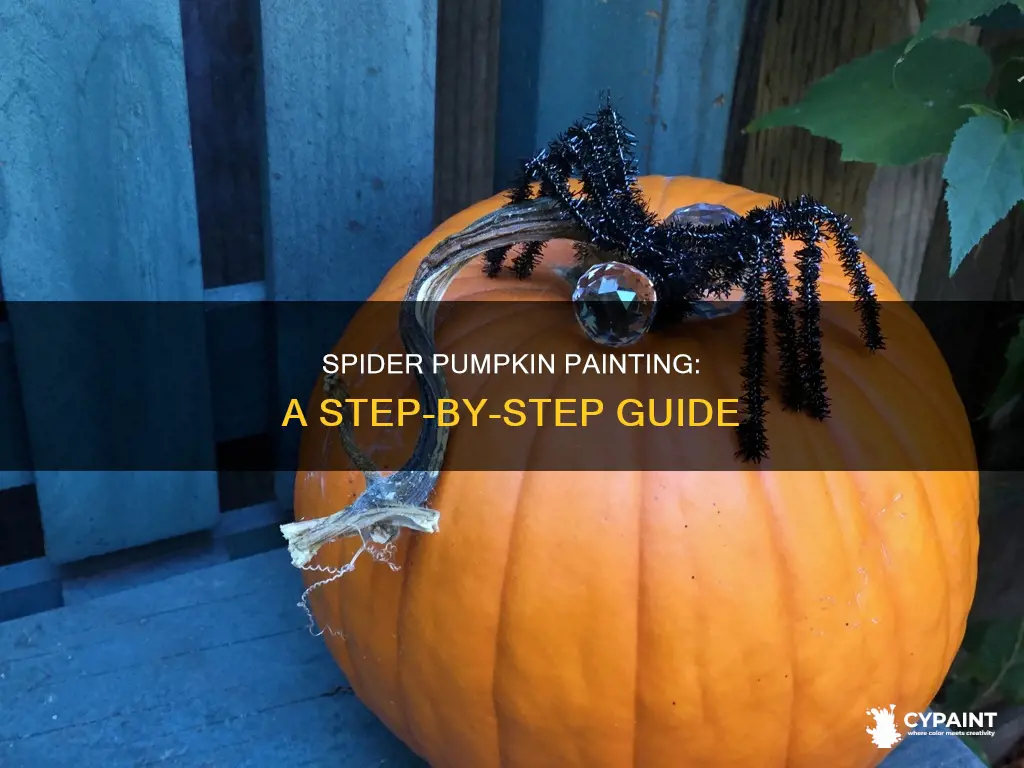 how do you paint a spider on a pumpkin