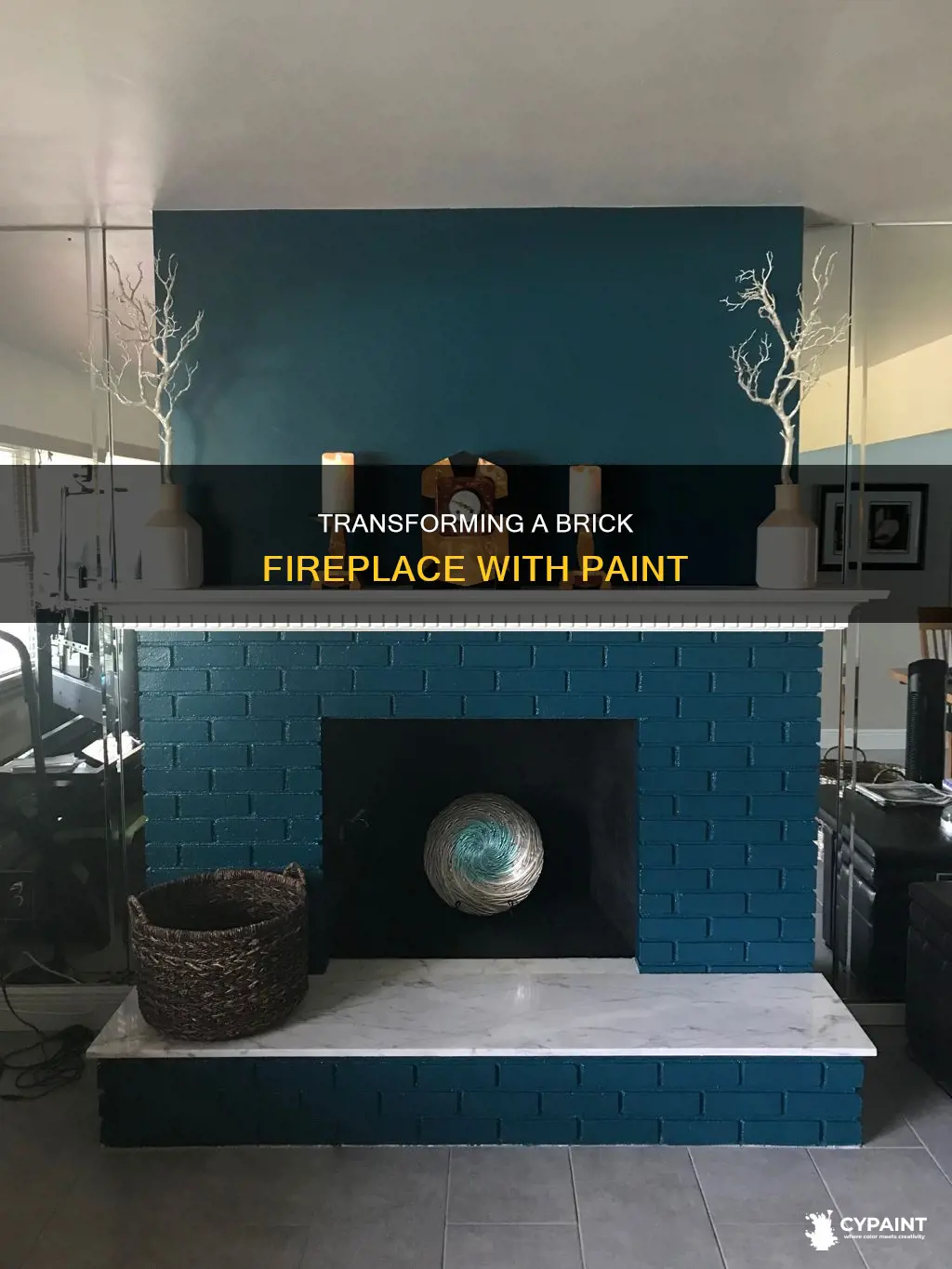 how do you paint over a brick fireplace hearth