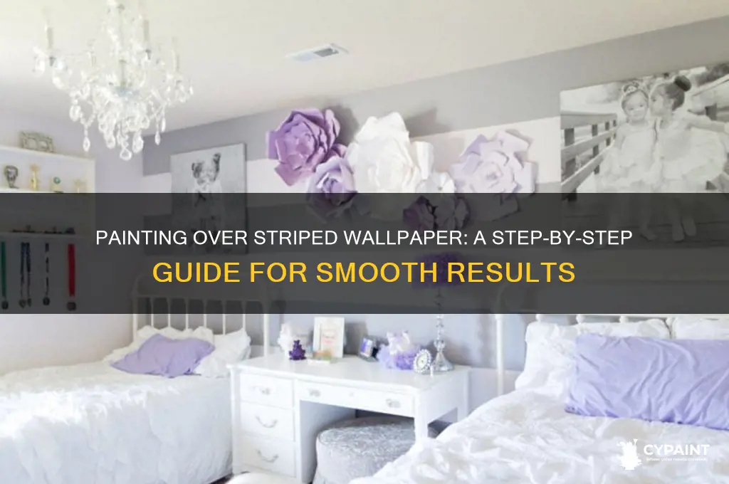 how do you paint over striped wallpaper