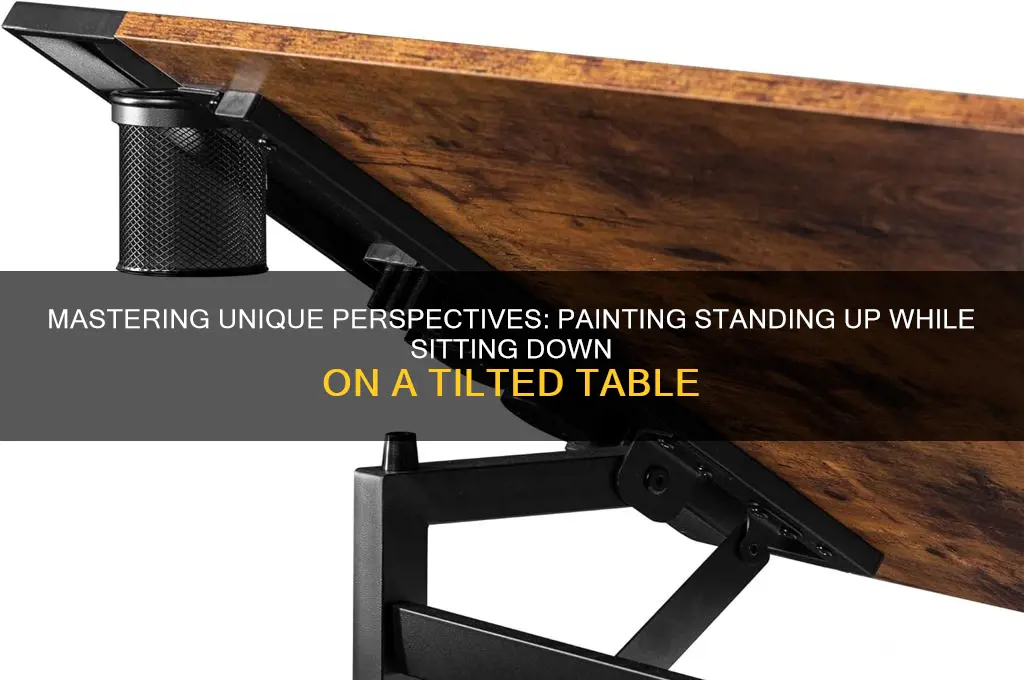 how do you paint standing upsitting down on tilted table