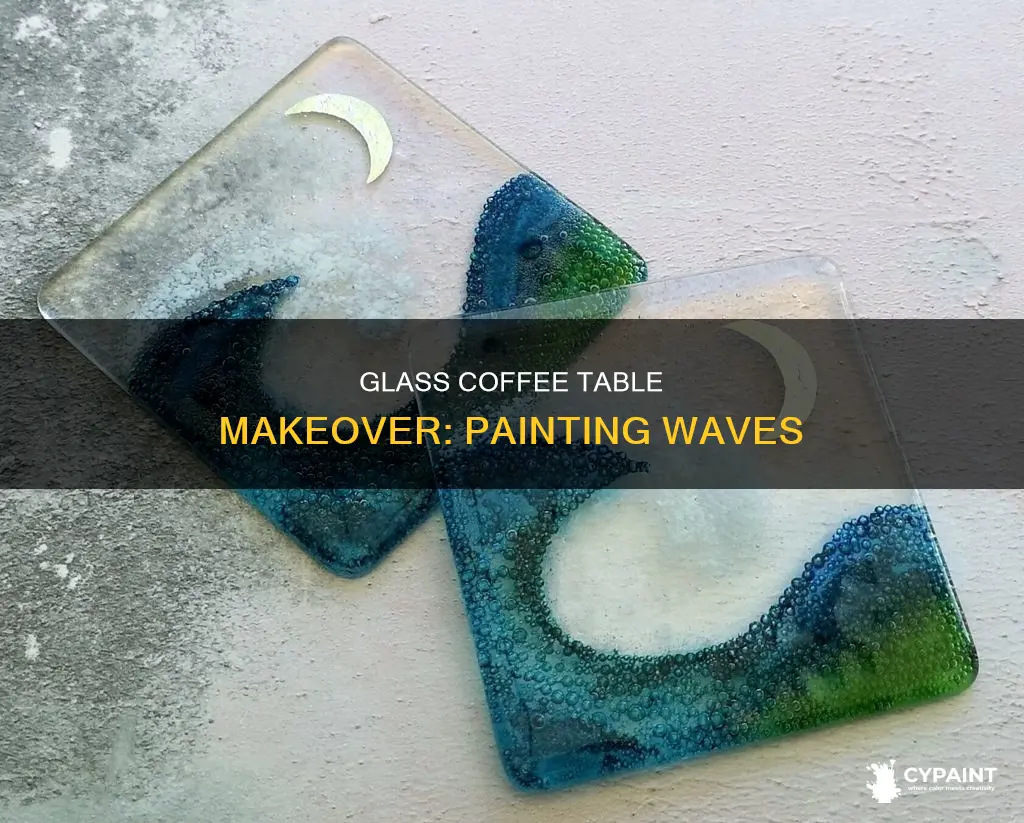 how do you paint waves on glass coffee table
