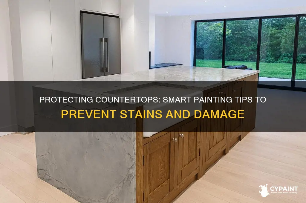 how do you place countertop when painting to avoid staining