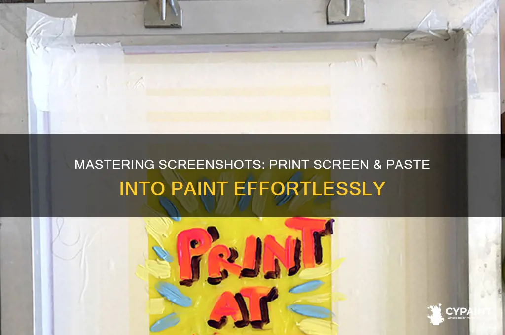 how do you print screen and then paste into paint