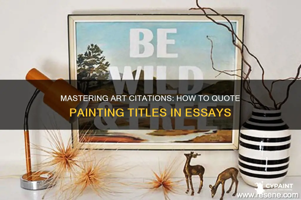 how do you quote a painting title in an essay