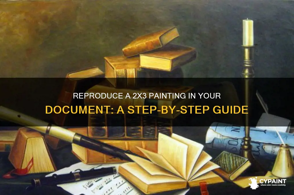 how do you reporduce a painting in a document 2x3