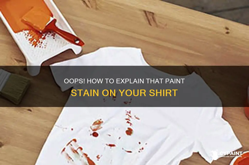 how do you say you got paint on your shirt