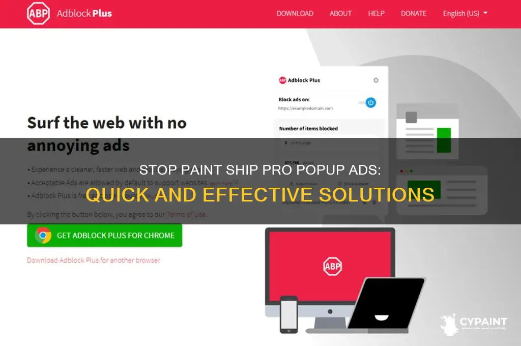 how do you stop the paint ship pro popup ad