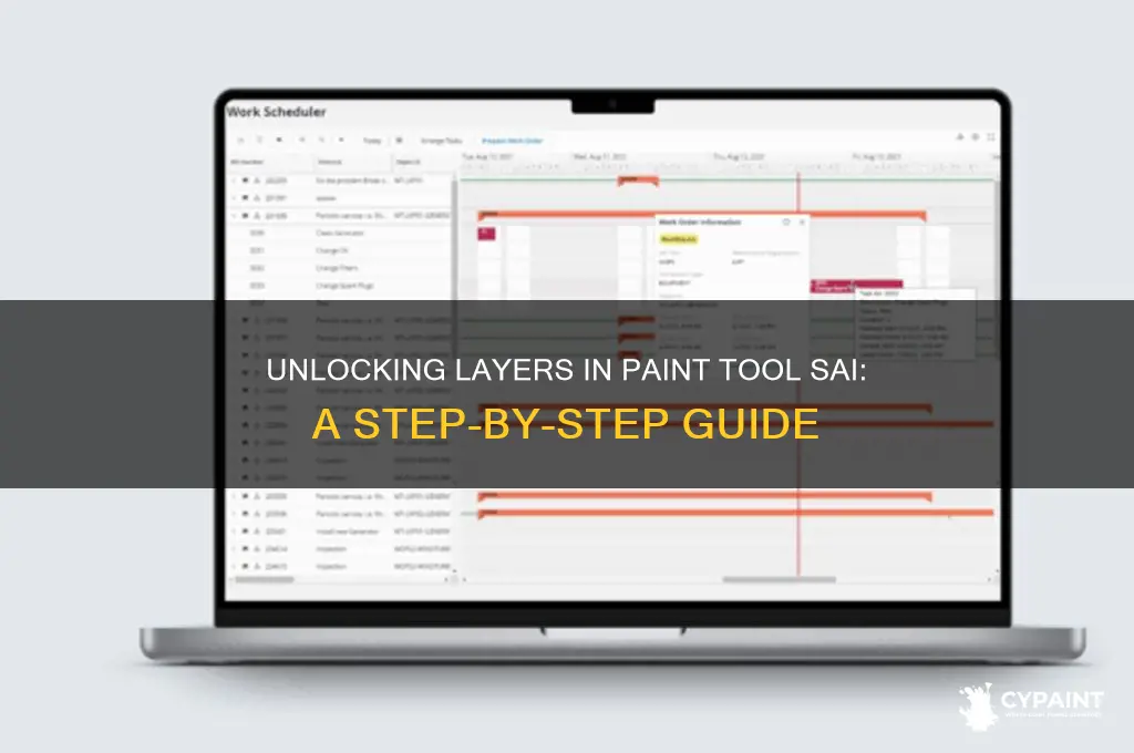 how do you unlock a layer in paint tool sai