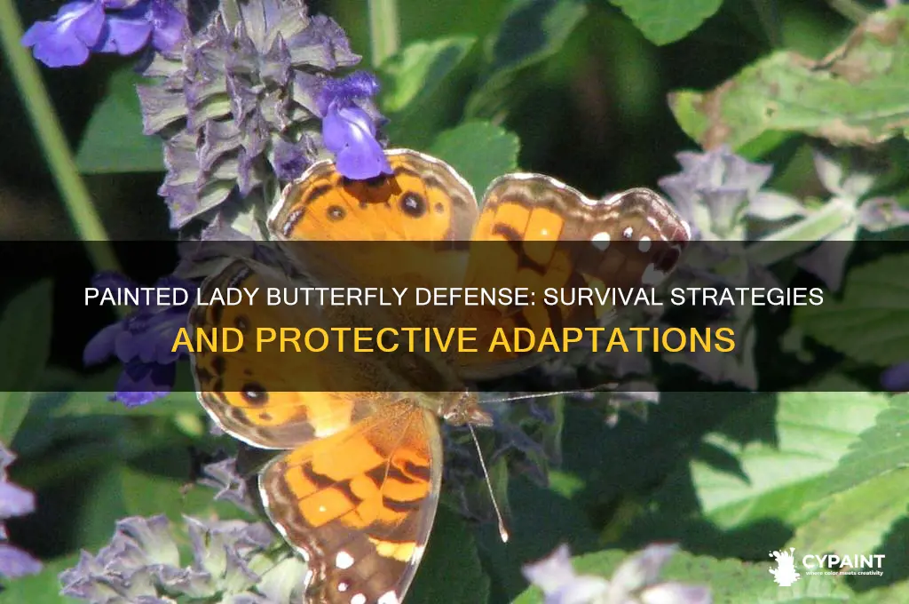 how does a painted lady butterfly protect itself