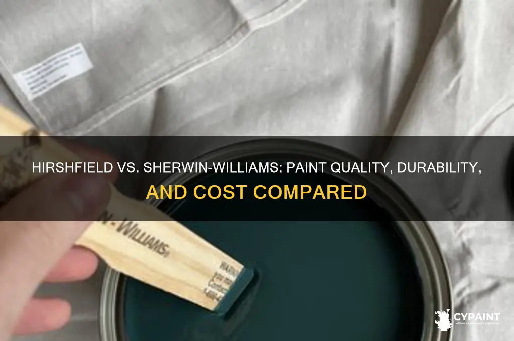 how does hirshfield paint compared to sherwin williams