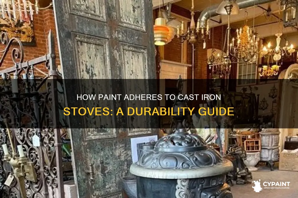how does paint stay on cast iron stove