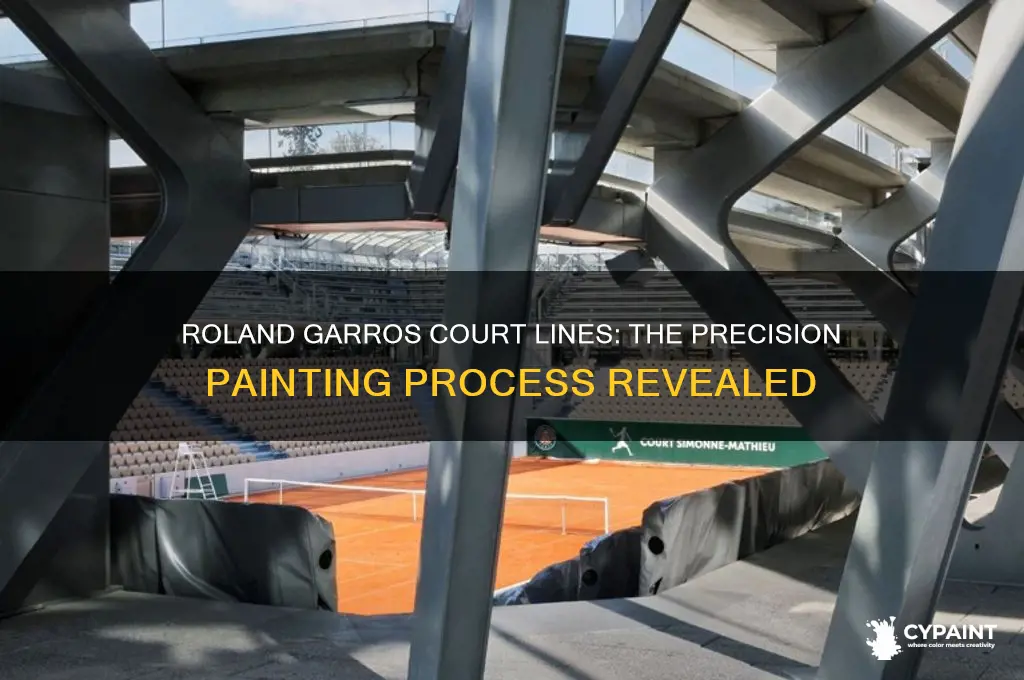 how does roland garros paint the lines on the court