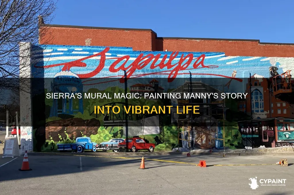 how does sierra paint manny into her mural
