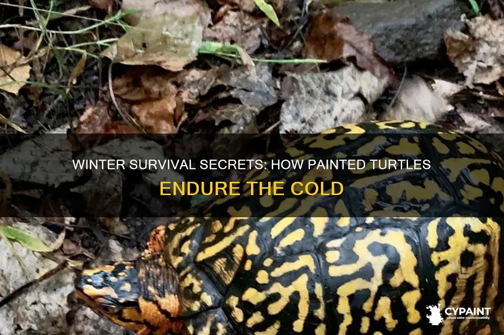 how does the painted turtle survive winter