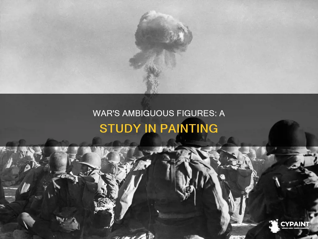 how does the painting represent war two ambiguous figures