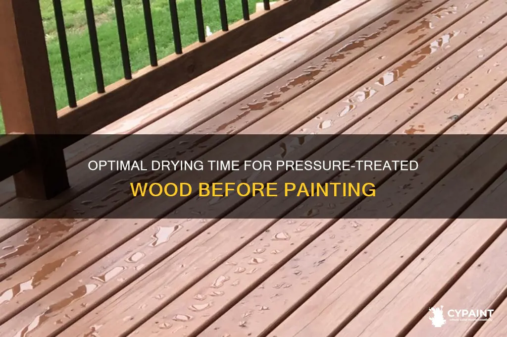 how dry should pressure treated be before painting