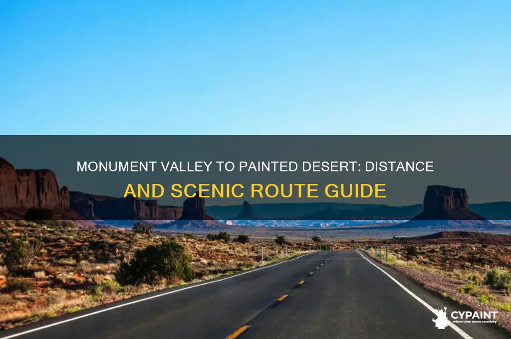 how far from monument valley az to the painted desert