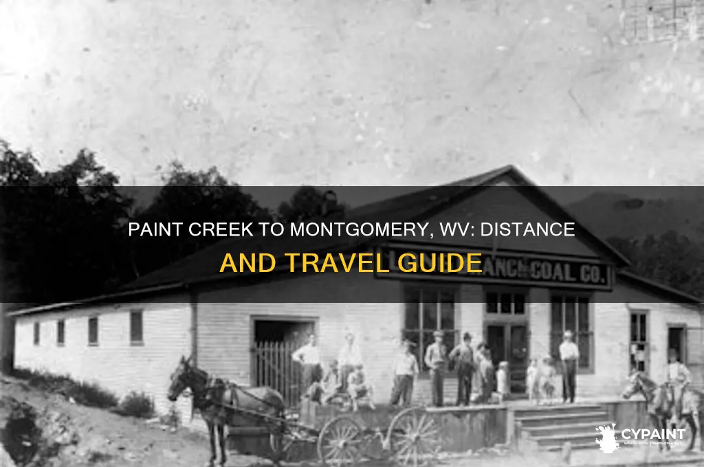 how far is paint creek from montgomery wv
