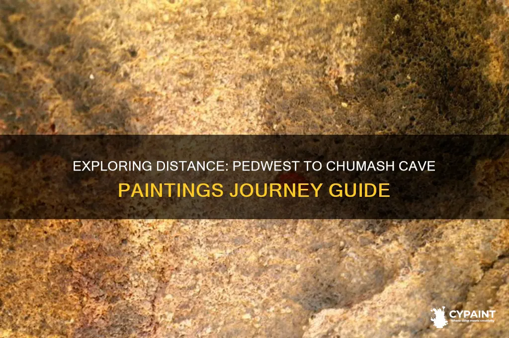 how far is pedwest from chumash cave paintings