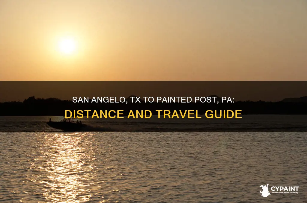 how far is san angelo tx from painted post pennsylvania