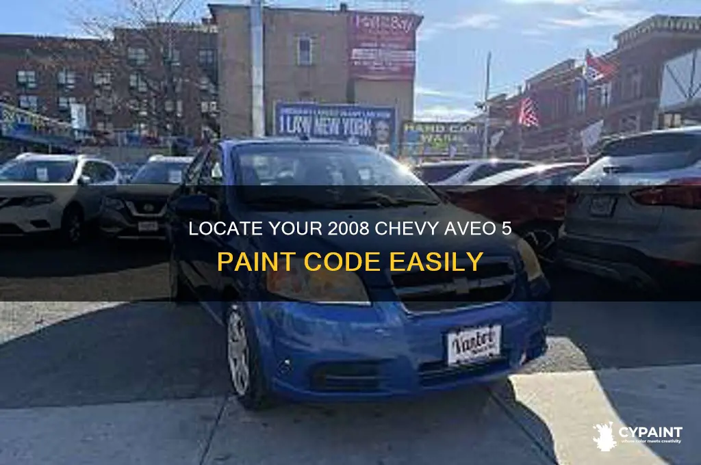 how find the paint cod for chevy aveo 5 2008