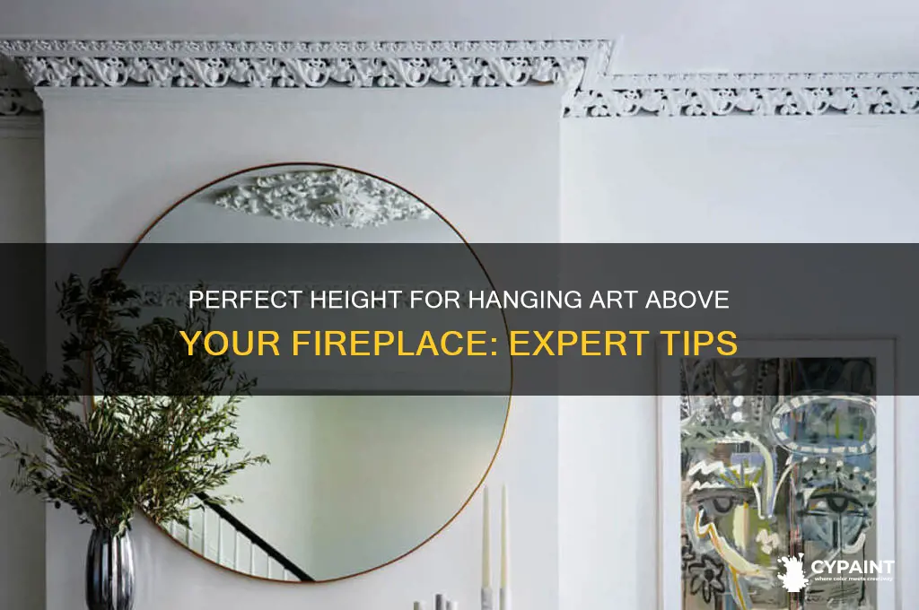 how high should a painting be hung above a fireplace