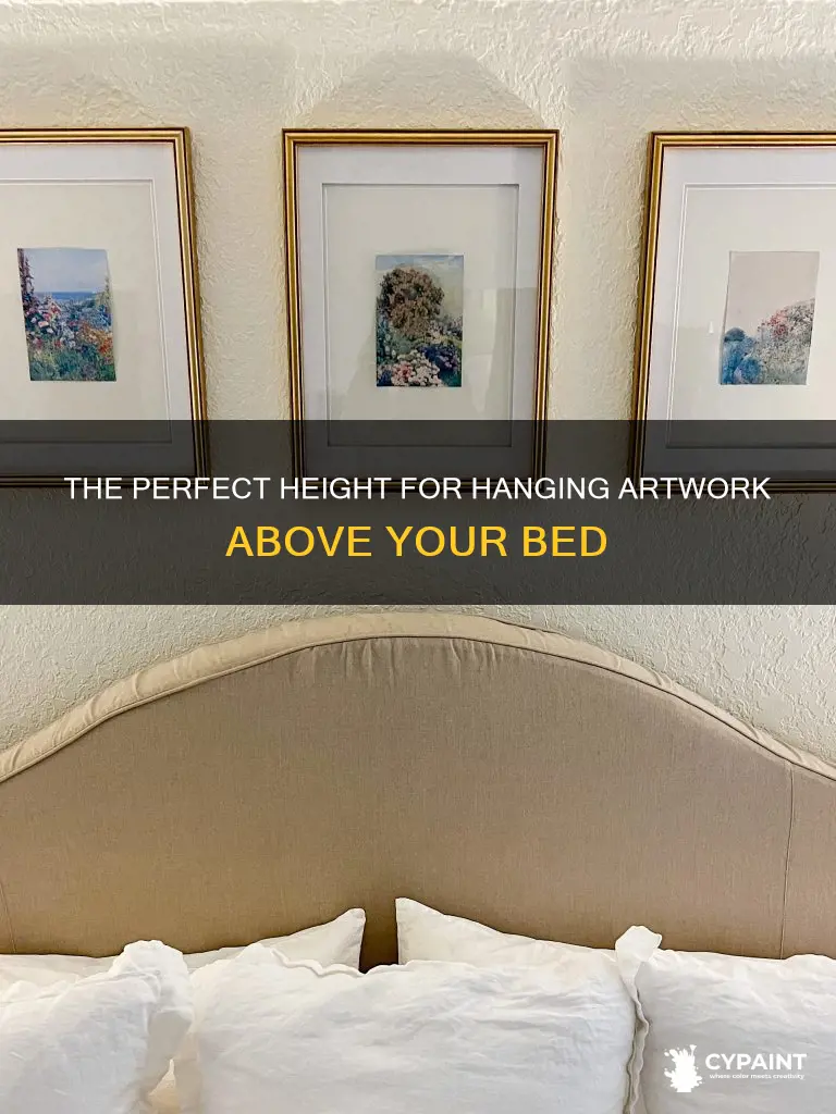 how high to hang a painting above a bed