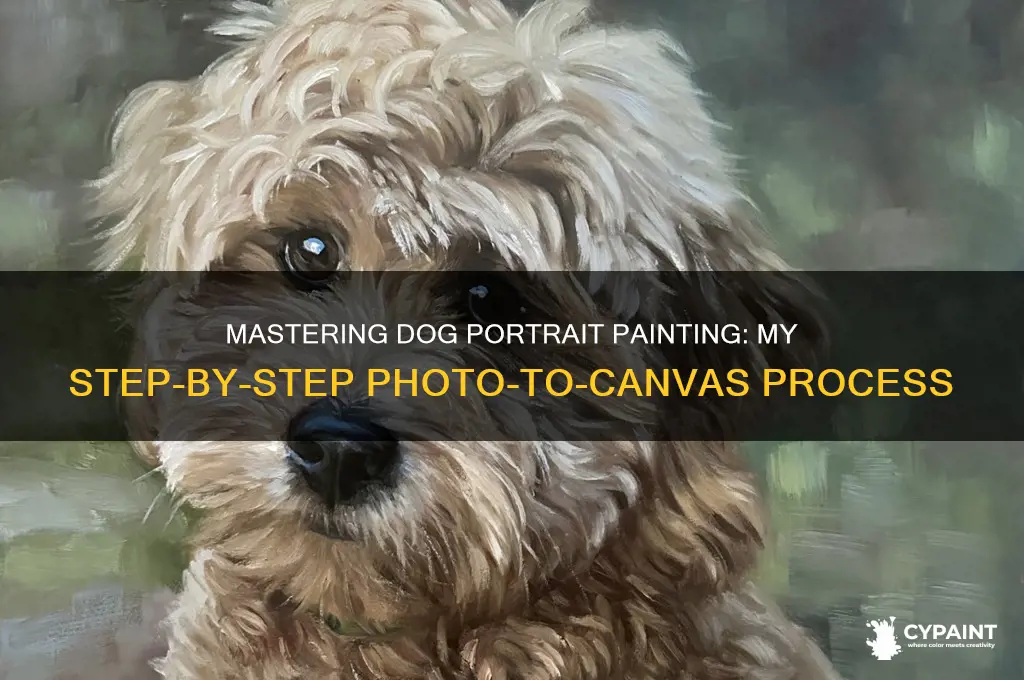 how i paint a dog portrait from photo